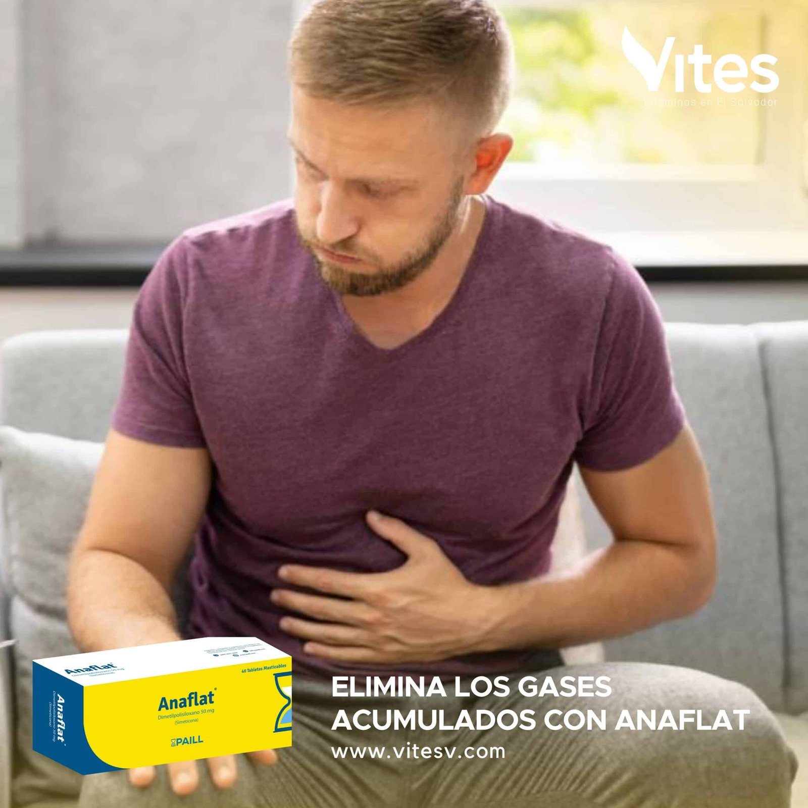 ANAFLAT 50 mg 40 Tabletas masticables 2 PACK - Imagen 3