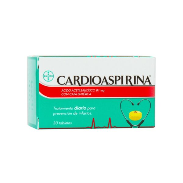 CARDIOASPIRINA 81MG 30 Tabletas - Pills N Click