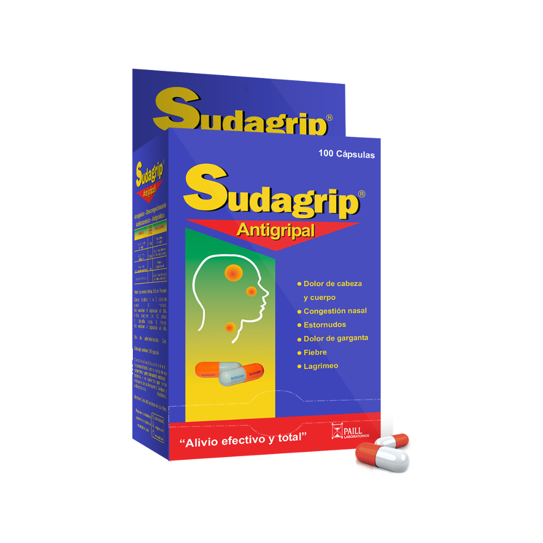 SUDAGRIP Capsules - 100 Count for Flu Relief